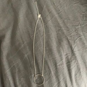 Lele Sadoughi Silver Circle Necklace